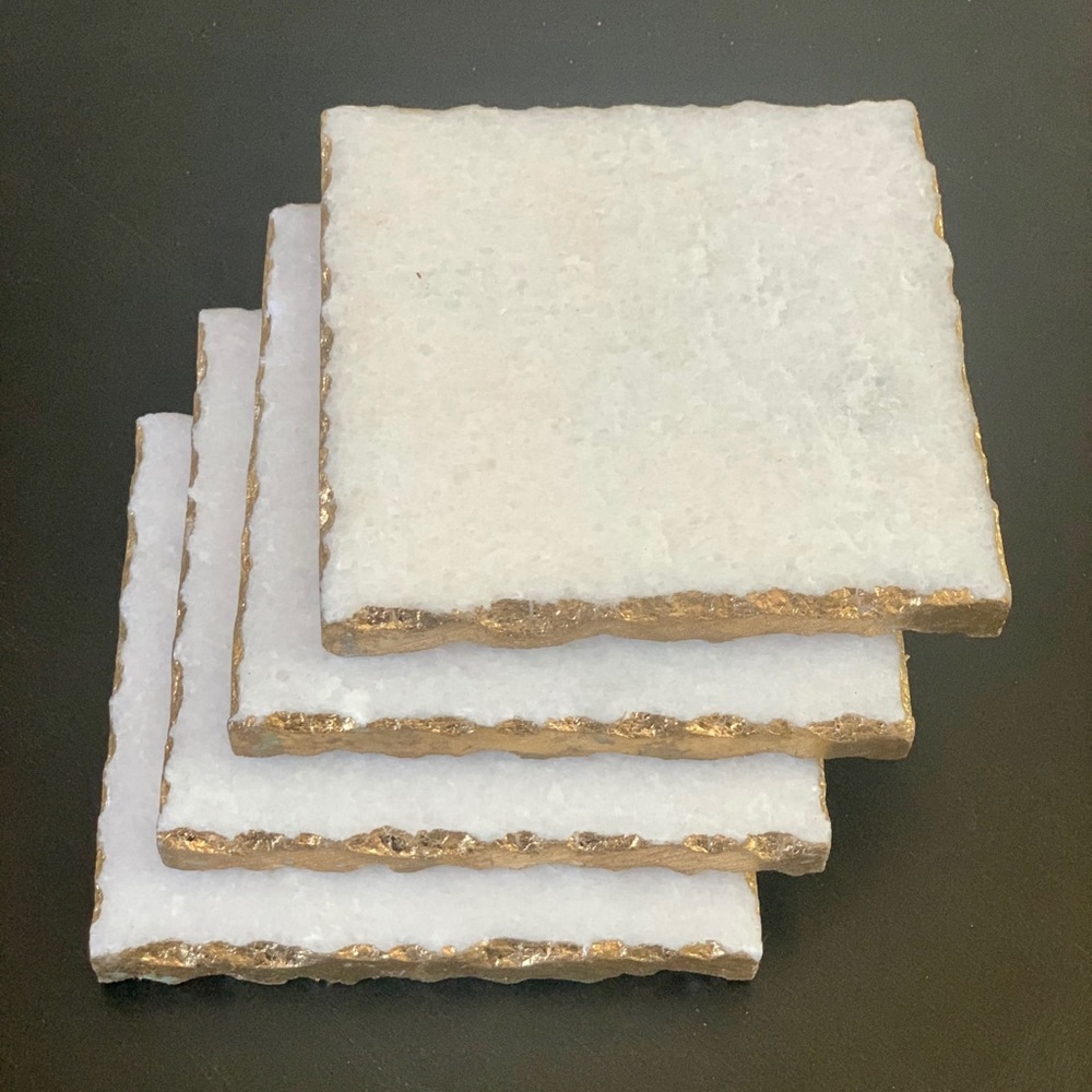 Home Decor #marble coasters with golden edge